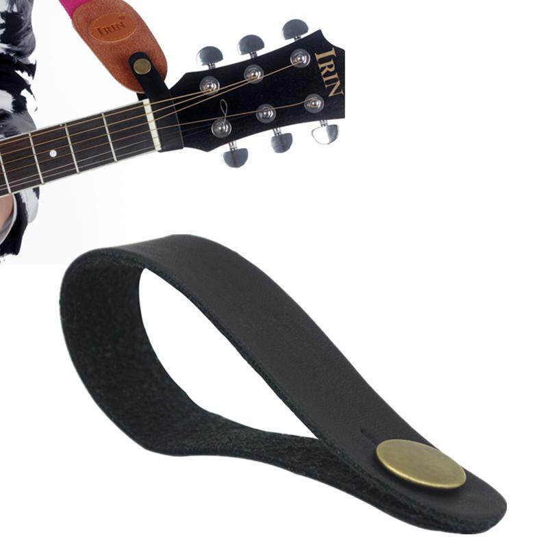 Black Color Leather Guitar Strap Holder Button Safe Lock for Acoustic Electric Classic Guitar Bass - intl