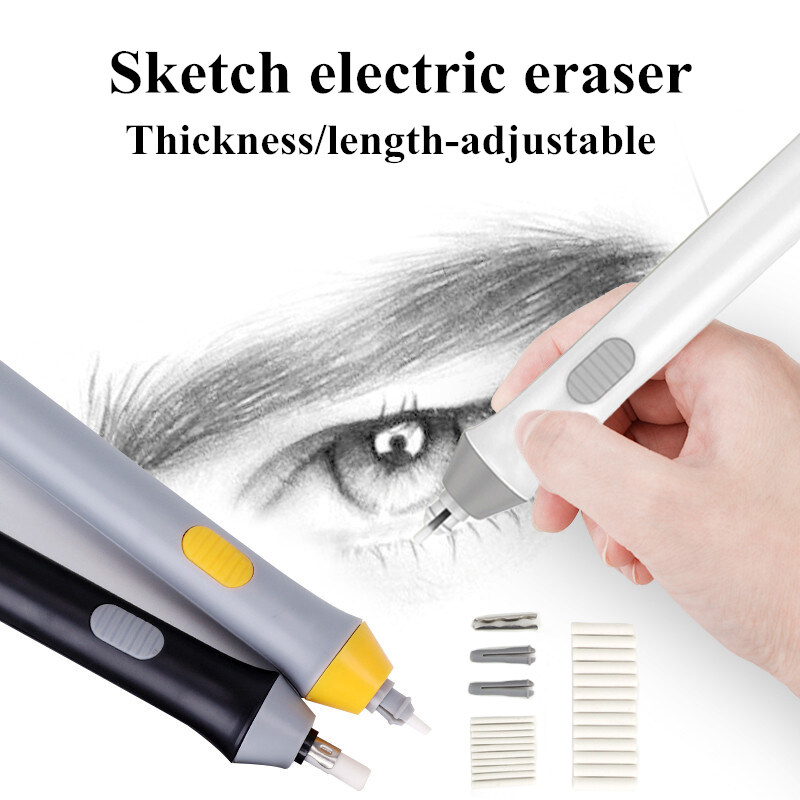 Pencil Drawing Mechanical Electric Eraser For Sketch Cute Kneaded Erasers for Kids School Office Supplies Rubber Pencil Eraser Refill