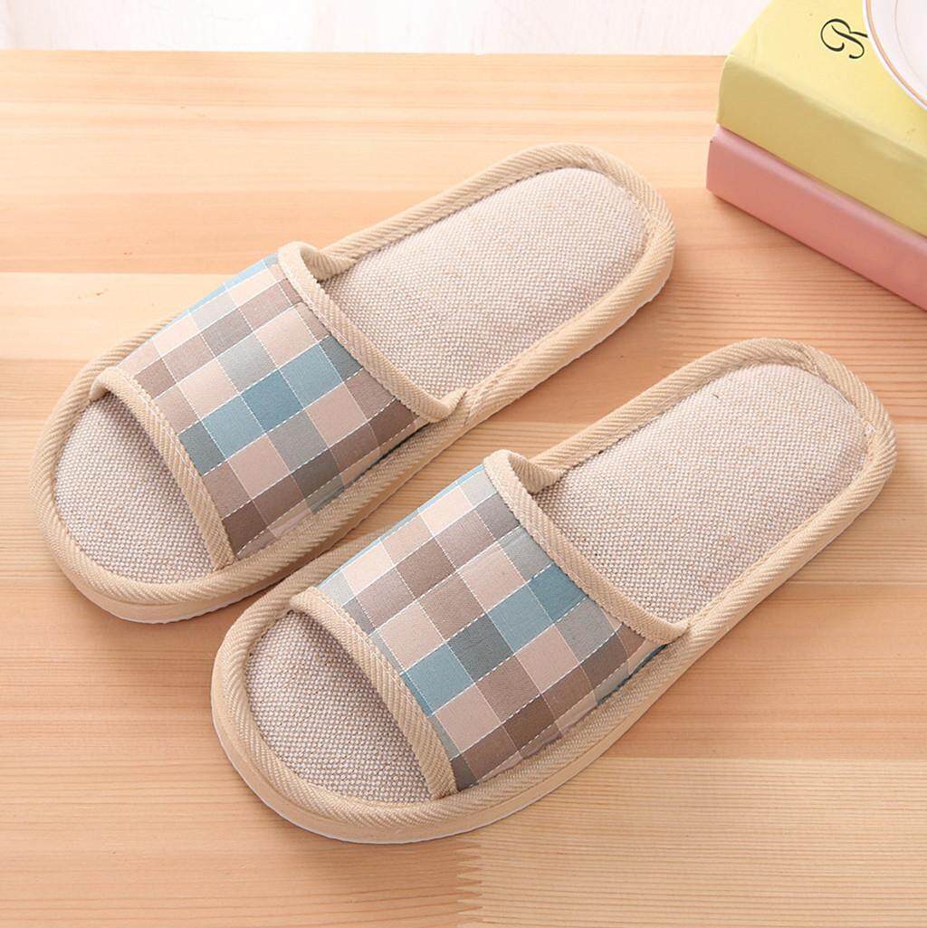 Home Slippers For Women Dearfoams Slippers For Women Fashion Casual Couples Gingham Home Slippers Indoor Floor Flat Shoes For Women On Sale