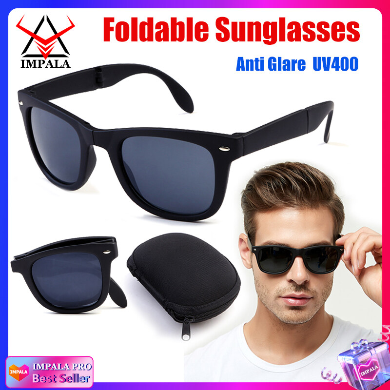 Korean Style Foldable Sunglasses for Men Women Anti Glare Folding Sun Glasses UV400 Lens Outdoor Sports Eyewear with Glasses Case