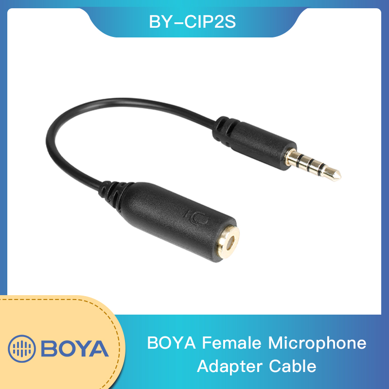 BOYA BY-CIP2 Smartphone Audio Adapter Female 3.5mm TRS to Male 3.5mm TRRS Adapter